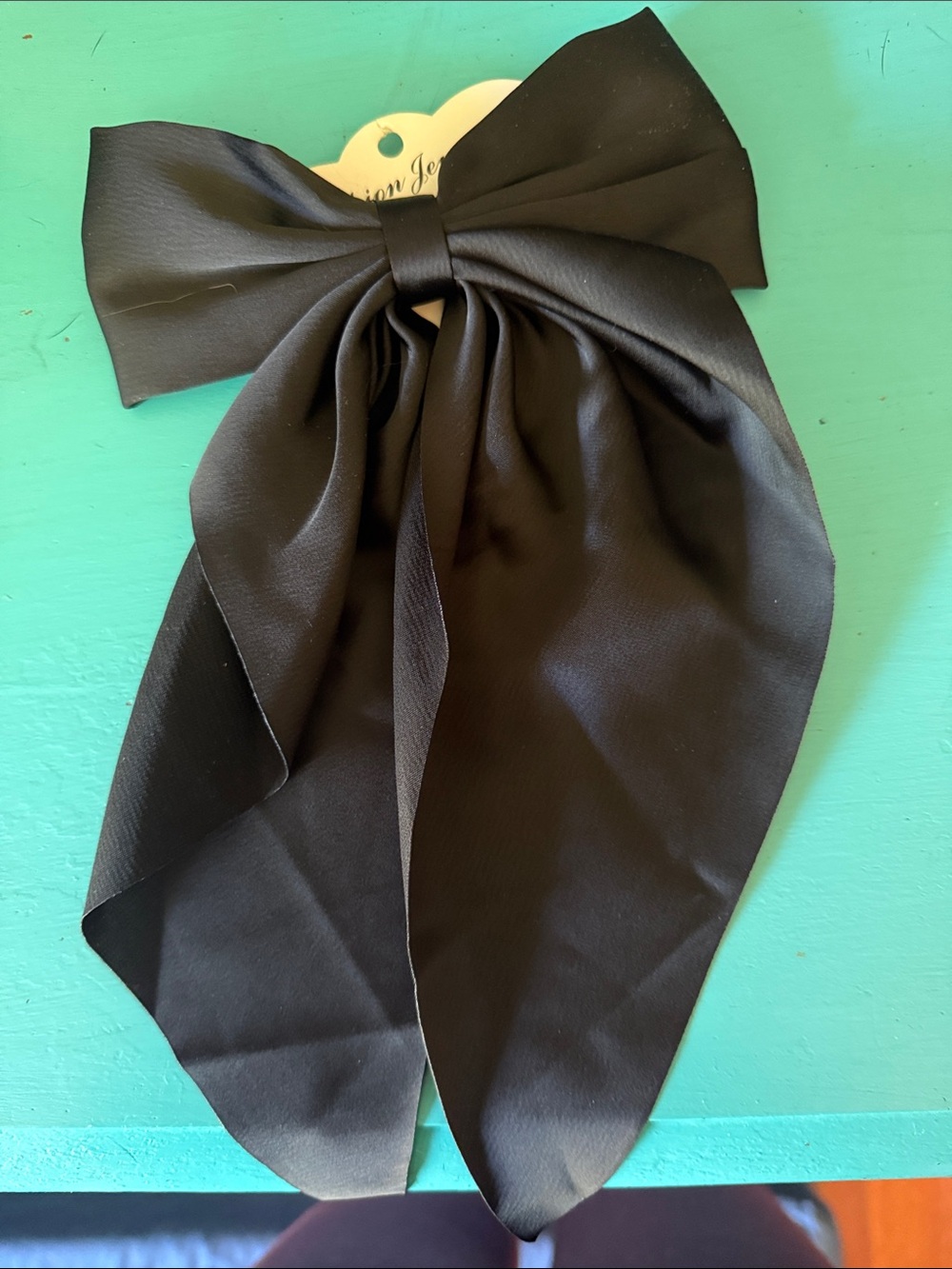 New Satin Black Oversized Bow Hair Clip